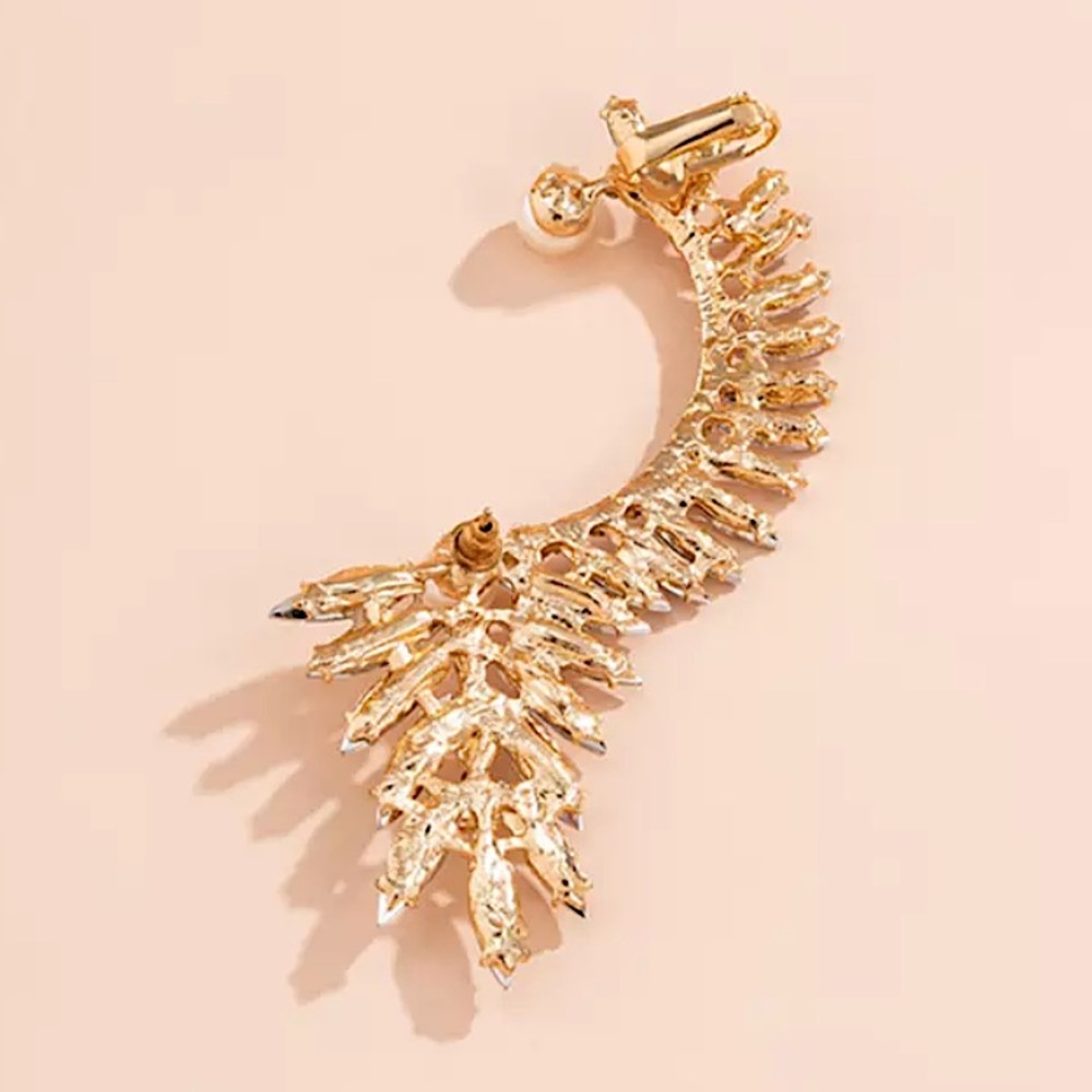 ⚜️𝟯𝟬%𝗢𝗙𝗙 𝗯𝘂𝗻𝗱𝗹𝗲𝘀 𝟯+⚜️ NEW Rhinestone Pearl Crawler Earring - Picture 6 of 8